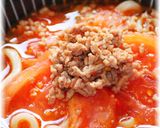 トマトたっぷり♪キムチスープうどん作り方5写真