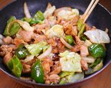 鶏と夏野菜の濃厚味噌しょうが焼き定食🍚作り方6写真