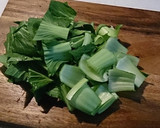 簡単♡豚肉と油揚げとチンゲン菜炒め煮作り方1写真