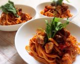 トマトときのこのスパゲッティ作り方5写真