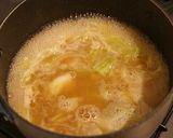 キャベツと鮭の胡麻みそ雑炊作り方2写真