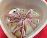 【簡単】丸ごと玉ねぎとベーコンのグラタン作り方3写真