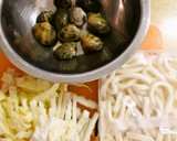 プチッと鍋で♡アサリと白菜の旨いおうどん作り方1写真
