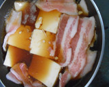 豚ばら肉と豆腐ときのこ煮の丼ぶり作り方5写真