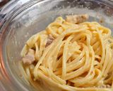 【本格】厚切り豚バラ肉で濃厚カルボナーラ作り方6写真