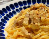 【本格】厚切り豚バラ肉で濃厚カルボナーラ作り方8写真