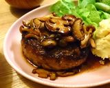 肉汁溢れるキノコ醤油ハンバーグ作り方11写真