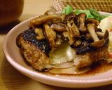 肉汁溢れるキノコ醤油ハンバーグ作り方12写真