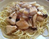 簡単！鶏肉ときのこのみぞれあんかけパスタ作り方3写真