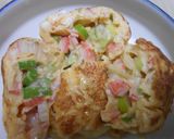 フライパンでカニカマ、長ねぎ入り玉子焼き作り方12写真