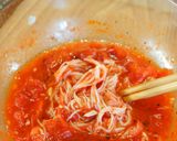 レンジで簡単♡カニカマトマトソースパスタ作り方4写真