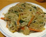 野菜たっぷり♪水菜とモヤシの焼きビーフン作り方5写真