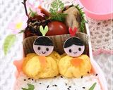 ひな祭りキャラ弁＊巾着玉子でおひな様♪作り方2写真
