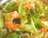 プチっと鍋で海老レタス汁そば☆ミ作り方5写真