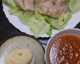 茹で鶏の辛子味噌とマヨネーズ添え作り方12写真