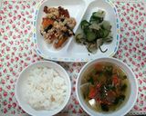 給食menu*南瓜のそぼろあんかけ作り方8写真
