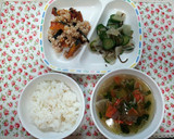 給食menu＊南瓜のそぼろあんかけ作り方8写真