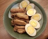 身離れ抜群～♡な手羽中と卵の甘辛煮作り方7写真