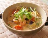 キャベツと魚介のほっこり♪豆乳チゲスープ作り方6写真