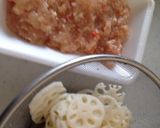 レンコンの鍋ミンチ挟み揚げ作り方1写真