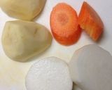 ☆簡単！ゴロゴロ野菜の白だしポトフ☆作り方1写真