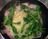菜の花のペペロンチーノ 温玉のせ作り方6写真
