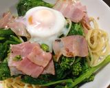 菜の花のペペロンチーノ 温玉のせ作り方7写真
