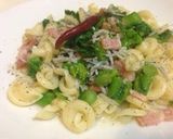 菜の花とシラスとベーコンのパスタ作り方9写真