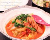 カフェ風春キャベツと菜の花のトマト煮込み作り方3写真
