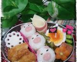 簡単キャラ弁!!俵おにぎりdeぶたさん作り方4写真