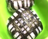 簡単！デコ（キャラ弁）チェック柄おにぎり作り方4写真