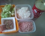 簡単昼食♡納豆豚ミンチカレーチャーハン作り方1写真