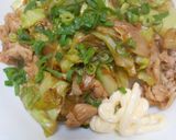 春キャベツと豚小間肉炒め、のせご飯作り方14写真