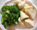 鶏と菜の花と筍の春色粒マスタード炒め作り方4写真