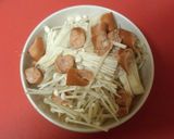 レンジで簡単節約♪モヤシとえのきのスープ作り方1写真
