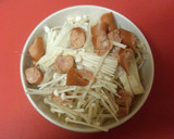 レンジで簡単節約♪モヤシとえのきのスープ作り方1写真
