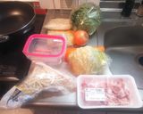 野菜たっぷりうどん焼きそば【自炊4食目】作り方1写真