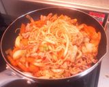 野菜たっぷりうどん焼きそば【自炊4食目】作り方8写真