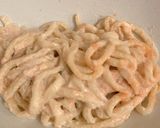 簡単！たらこクリームうどん☆メモ書き作り方3写真
