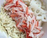 簡単♪ 蓮根と榎茸と蟹カマのマヨポン和え作り方4写真