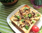 椎茸の胡麻紫蘇塩昆布トースト作り方5写真