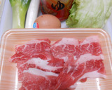 豚ばら肉と長ねぎの卵とじ・きざみのりのせ作り方1写真