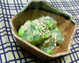枝豆と刺身蒟蒻の☆胡麻梅和え作り方2写真
