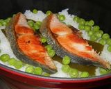 STAUBで♪塩鮭と青豆の炊込御飯作り方5写真