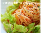 ✿春キャベツと明太子の春色パスタ✿作り方5写真