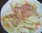 鍋要らず!キャベツにんじんツナレンジ蒸し作り方1写真