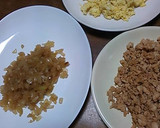 鳥挽き肉と玉ねぎの三種甘辛丼♪作り方1写真