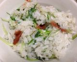 簡単水菜とじゃこのパリパリ混ぜるだけご飯作り方2写真