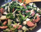 野菜とソーセージのオープン オムレツ作り方2写真