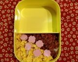 キャラ弁 時短簡単ご飯 花の2色弁当作り方3写真